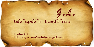 Gáspár Lavínia névjegykártya